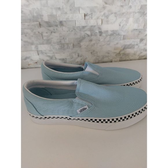 VANS Classic Slip Canvas Shoes Blue Whit - Picture 1 of 7